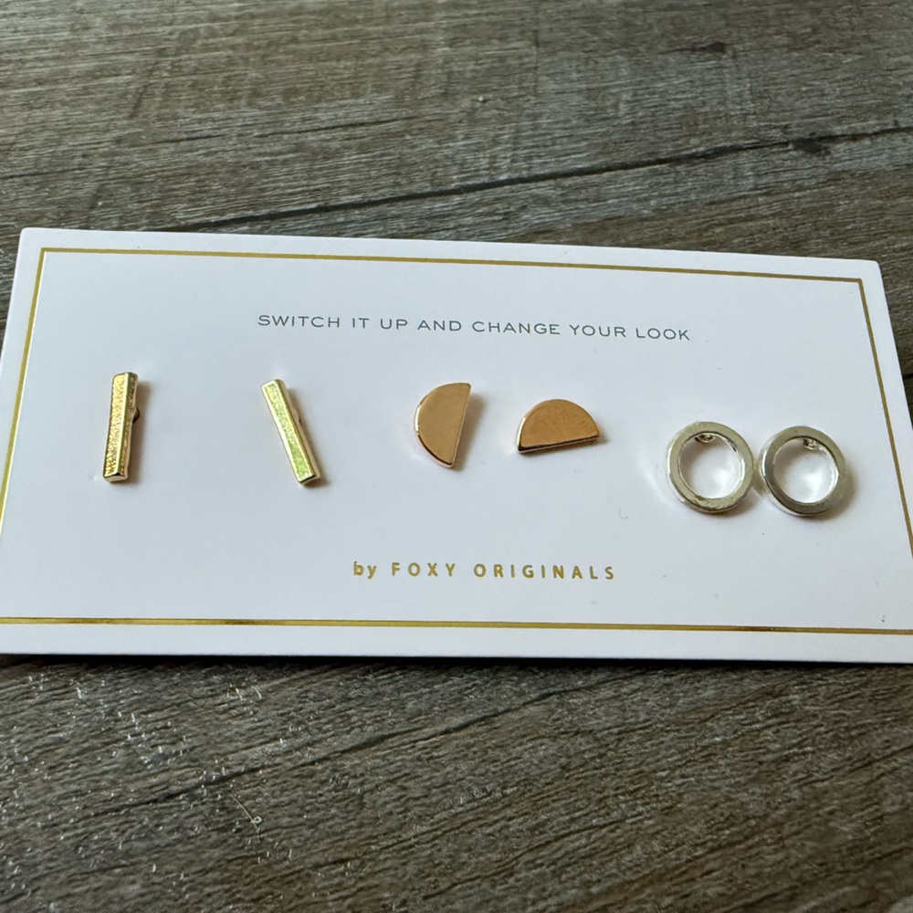 NEW Foxy Originals Tri-Metal Post Set of 3 | Silver | Gold | Rose Gold